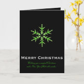 Minimalistic Green Snowflake Hand Drawn Art Karte (Gelbe Blume)