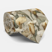 Minimalistic Groomsmen Calla Lilies Floral Krawatte (Gerollt)