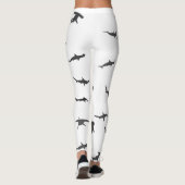 Minimalistic Hammerhead Shark Hammerhead Pattern Leggings (Rückseite)