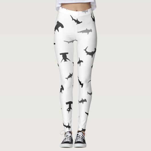 Minimalistic Hammerhead Shark Hammerhead Pattern Leggings (Vorderseite)