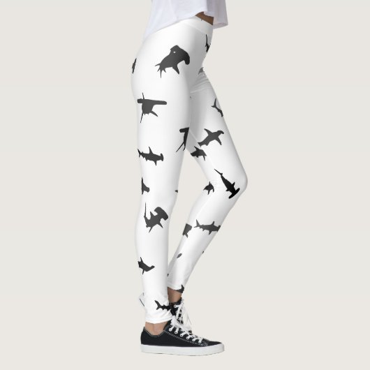 Minimalistic Hammerhead Shark Hammerhead Pattern Leggings (Rechts)