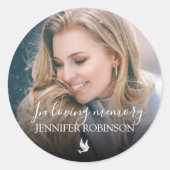 Minimalistic In Loving Memory Photo Runder Aufkleber (Vorderseite)