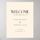 Minimalistic Ivory Bold Typography Wedding Welcome Poster (Vorne)