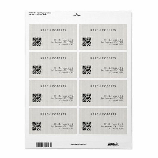 Minimalistic Ivory White Burlap Gray Typography (Vorne)