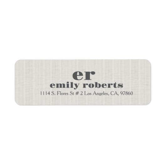 Minimalistic Ivory White Burlap Gray Typography (Vorne)