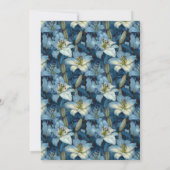 Minimalistic Lilies Sparkle 50Th Birthday Einladung (Rückseite)