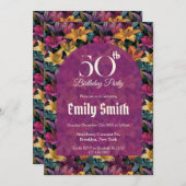 Minimalistic Lilies Sparkle Nature-Inspired Party Einladung (Vorne/Hinten)