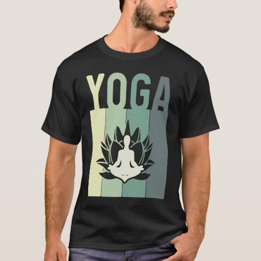 Minimalistic Lotus Flower Meditating Yoga T-Shirt (Vorderseite)