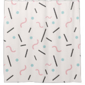 Minimalistic Memphis Muster Duschvorhang (Vorderseite)