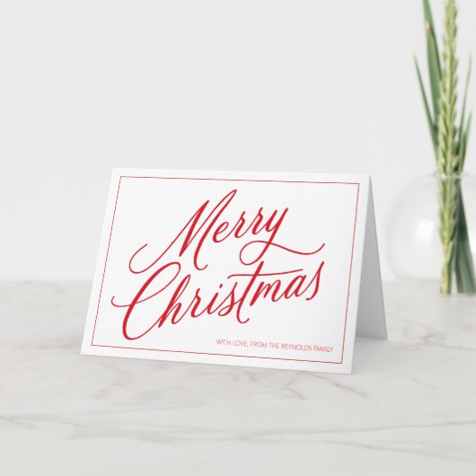 Minimalistic Merry Christmas Greeting Card Karte (Vorderseite)