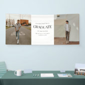 Minimalistic Modern 2-Photo Graduation Party Banner (Messe)