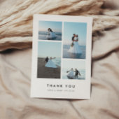 Minimalistic Modern 4-Photo Personalized Wedding Dankeskarte