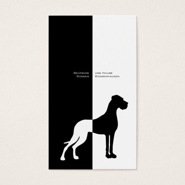 Minimalistic Modern Black White Great Dane (Vorderseite)
