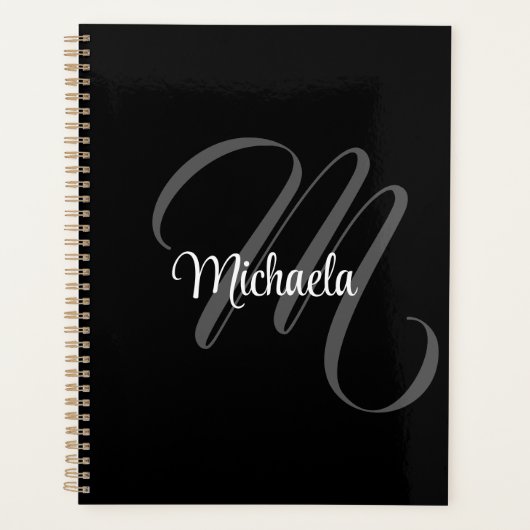 Minimalistic modern monogram initial name planer (Vorderseite)