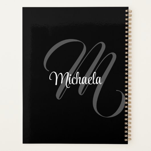 Minimalistic modern monogram initial name planer (Rückseite)