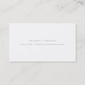 Minimalistic modern simple white Businesscard Visitenkarte (Rückseite)