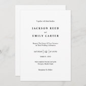 Minimalistic Modern Wedding Invitation Card Einladung (Vorne/Hinten)