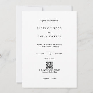 Minimalistic Modern Wedding Invitation Card Einladung