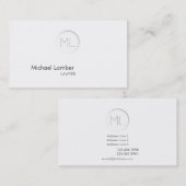 Minimalistic moderne Monogramm-Visitenkarte Visitenkarte (Vorne/Hinten)