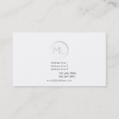 Minimalistic moderne Monogramm-Visitenkarte Visitenkarte (Rückseite)