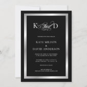 Minimalistic moderne Schwarzweiss-Hochzeit Einladung (Vorderseite)