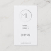 Minimalistic moderne Visitenkarte (Rückseite)