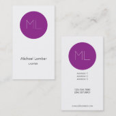 Minimalistic moderner lila Kreis der Visitenkarte (Vorne/Hinten)