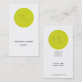 Minimalistic moderner Limoner Kreis der Visitenkarte (Vorne/Hinten)