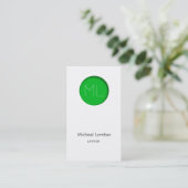 Minimalistic moderner Visitenkarte-Grünkreis Visitenkarte (Stehend Vorderseite)