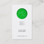 Minimalistic moderner Visitenkarte-Grünkreis Visitenkarte (Rückseite)