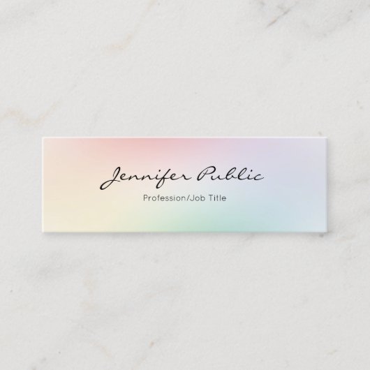 Minimalistic modernes elegantes berufliches buntes mini visitenkarte (Vorderseite)