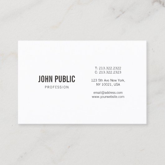Minimalistic modernes elegantes berufliches visitenkarte (Vorderseite)