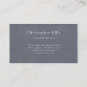 Minimalistic Monogram | Slate Blue Visitenkarte (Rückseite)