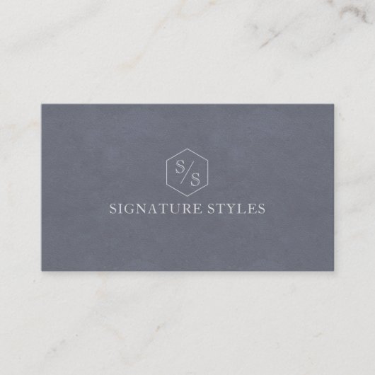 Minimalistic Monogram | Slate Blue Visitenkarte (Vorderseite)
