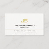 Minimalistic Monogramm-schlichtes modernes weißes Visitenkarte (Vorderseite)