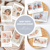 Minimalistic Newborn Announcement Einladung