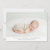 Minimalistic Newborn Announcement Einladung (Vorderseite)