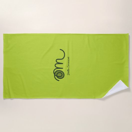 Minimalistic Om Handwritten Personalized Strandtuch (Vorderseite)