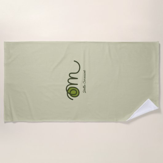 Minimalistic Om Handwritten Personalized Strandtuch (Vorderseite)