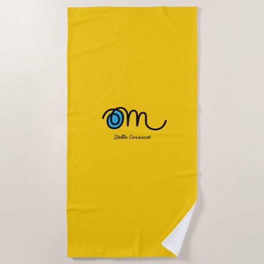 Minimalistic Om Handwritten Personalized Strandtuch (Vorderseite)