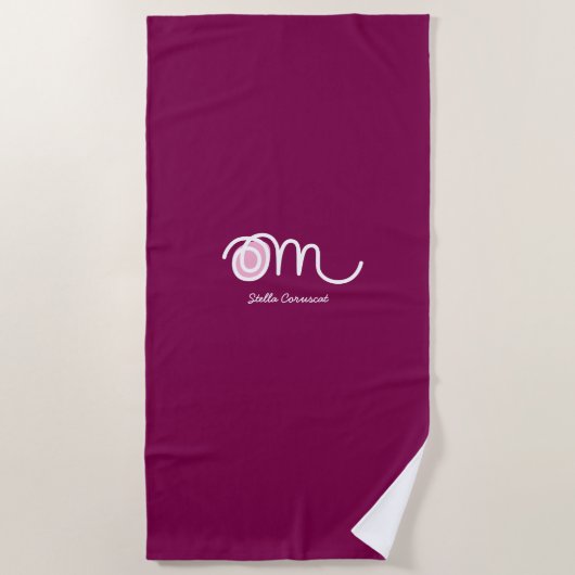 Minimalistic Om Handwritten Personalized Strandtuch (Vorderseite)