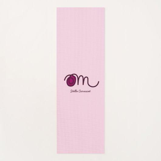 Minimalistic Om Handwritten Personalized Yoga Mat Yogamatte (Vorderseite)