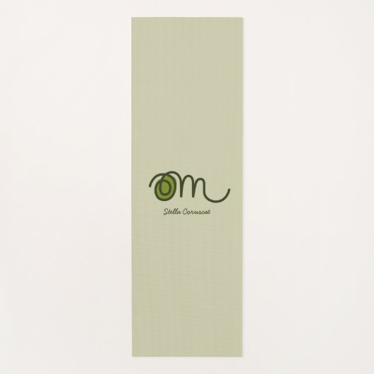 Minimalistic Om Handwritten Personalized Yoga Mat Yogamatte (Vorderseite)