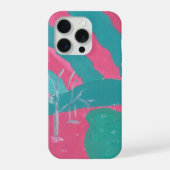 Minimalistic Pink and Green Landscape Phone Case iPhone Hülle (Rückseite)