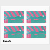 Minimalistic Pink and Green Landscape Stickers (Blatt)
