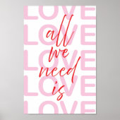 Minimalistic poster All we need is love (Vorne)