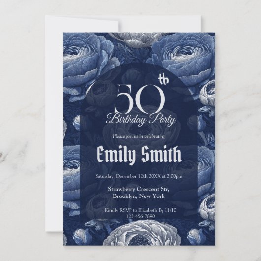 Minimalistic Ranunculus Aesthetic Birthday Present Einladung (Vorderseite)