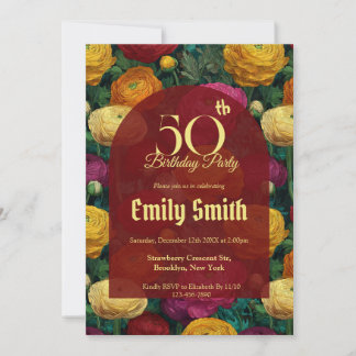 Minimalistic Ranunculus Flower Beach Party Einladung