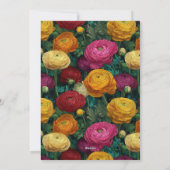 Minimalistic Ranunculus Flower Beach Party Einladung (Rückseite)