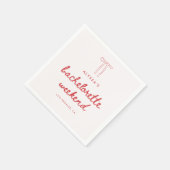 Minimalistic Red Bow Custom Bachelorette Weekend Serviette (Ecke)